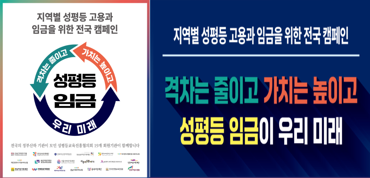 지역별 성평등 고용과 임금을 위한 전국 캠페인 격차는 줄이고 가치는 높이고 성평등 임금이 우리 미래 전국의 정부산하 기관이 모인 성평등교육진흥협의회 19개 회원기관이 함께합니다.